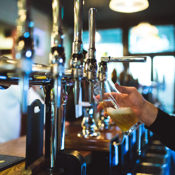 beer taps at the riverside